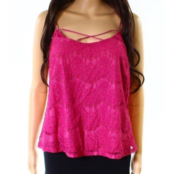 Love Fire Fuchsia Lace Lined Tank Top - Picture 10 of 10